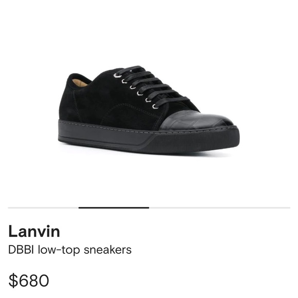 BNWT LANVIN DBB1 Crocodile Embossed Low Top Sneakers - Picture 2 of 6